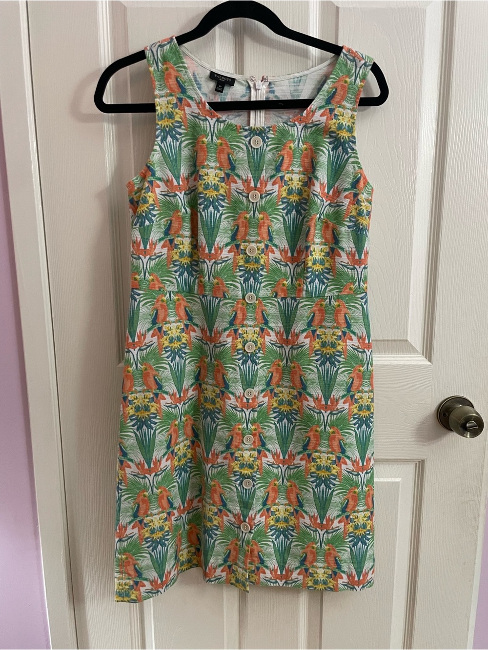 Talbots Multicolor Tropical Print Midi Dress